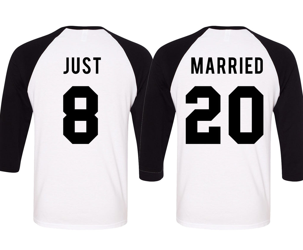 JUST MARRIED Baseball Tees Set