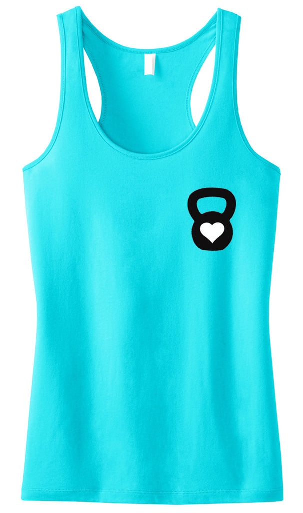 Kettle Belle Workout Tank Top Mini Logo, Pick Color