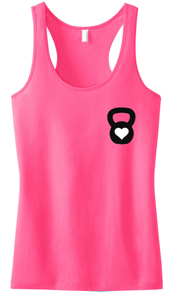 Kettle Belle Workout Tank Top Mini Logo, Pick Color