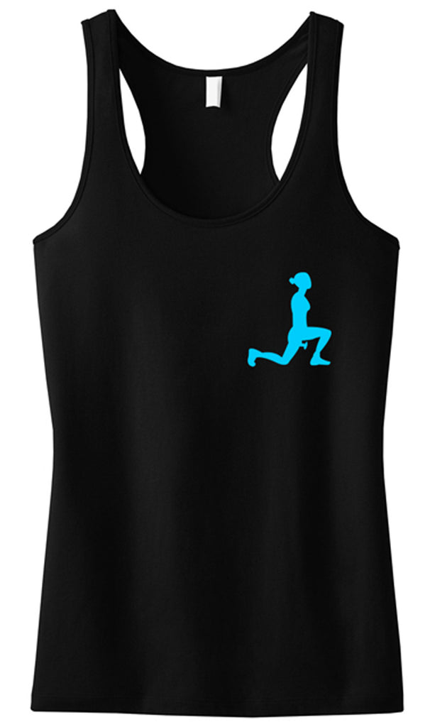 LEG DAY LUNGES Workout Tank Top Mini Logo, Black