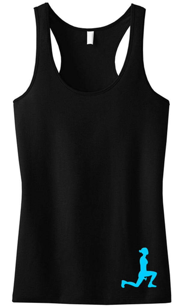 LEG DAY LUNGES Workout Tank Top Mini Logo, Black