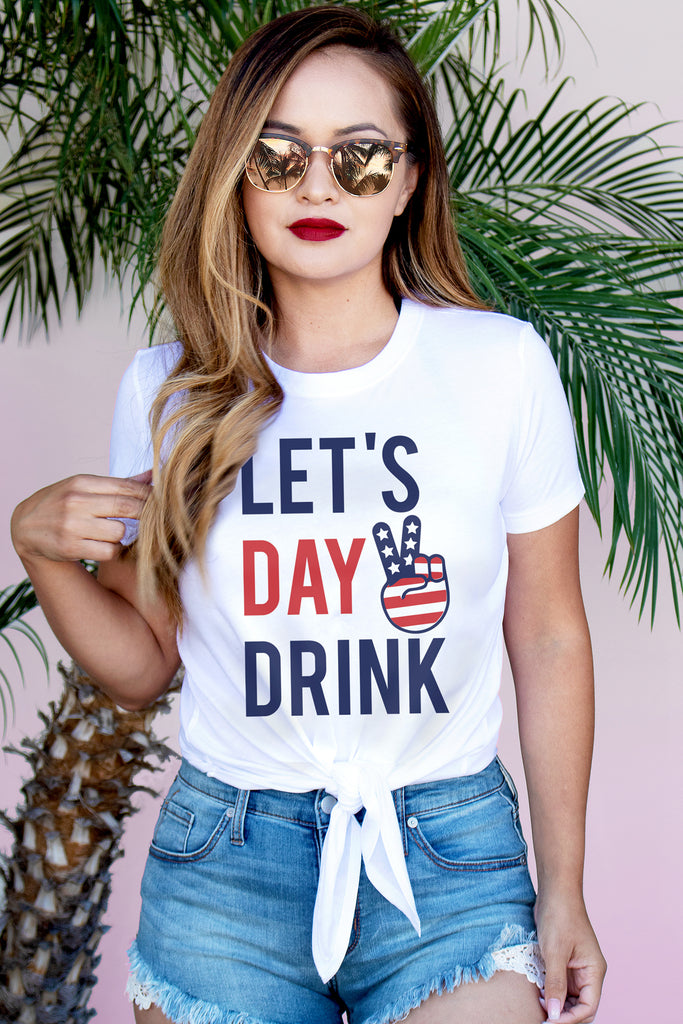 LET'S DAY DRINK Crop Top