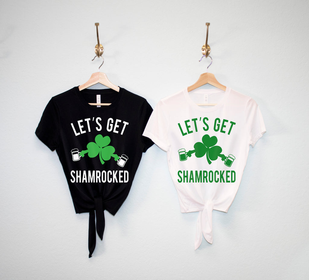 LET'S GET SHAMROCKED Custom St Patrick's Day Crop Top Shirt