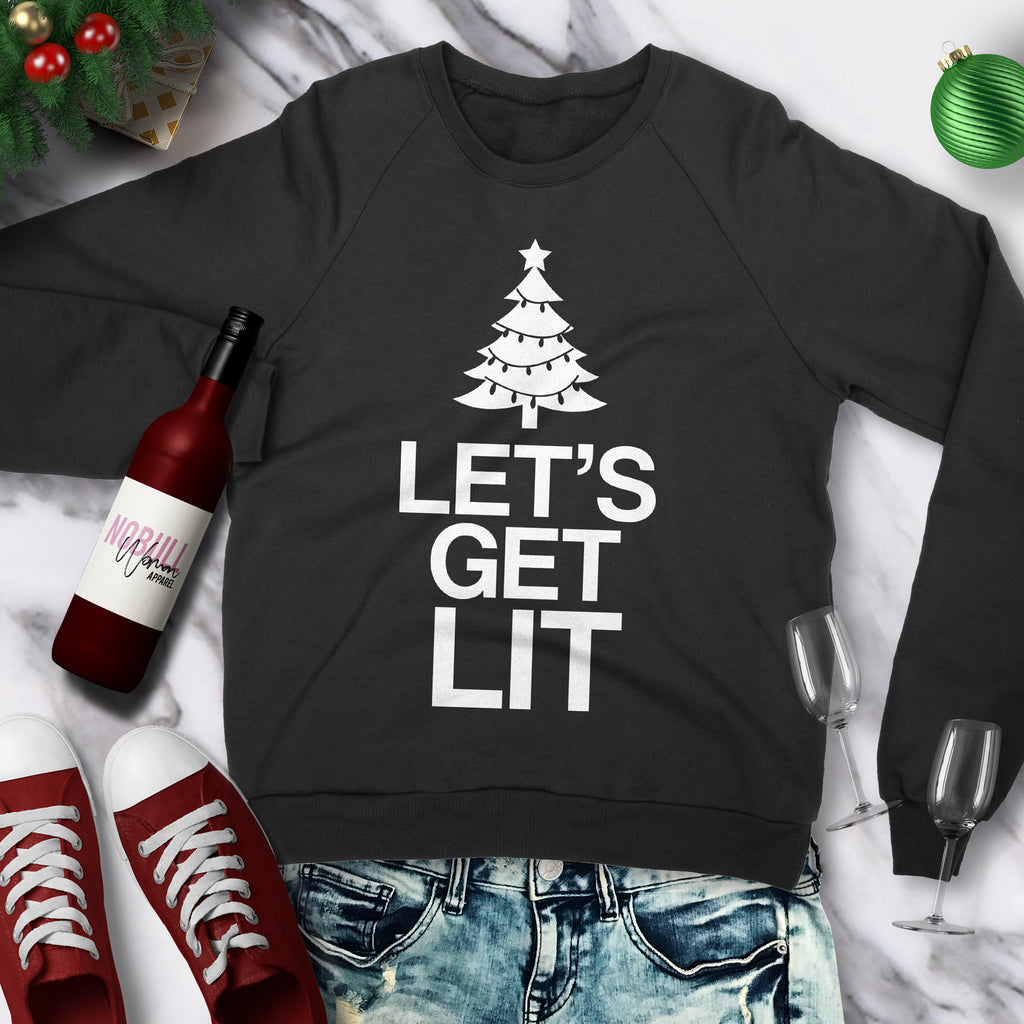 Let's Get Lit Christmas Sweatshirt Crew Neck - Pick Color