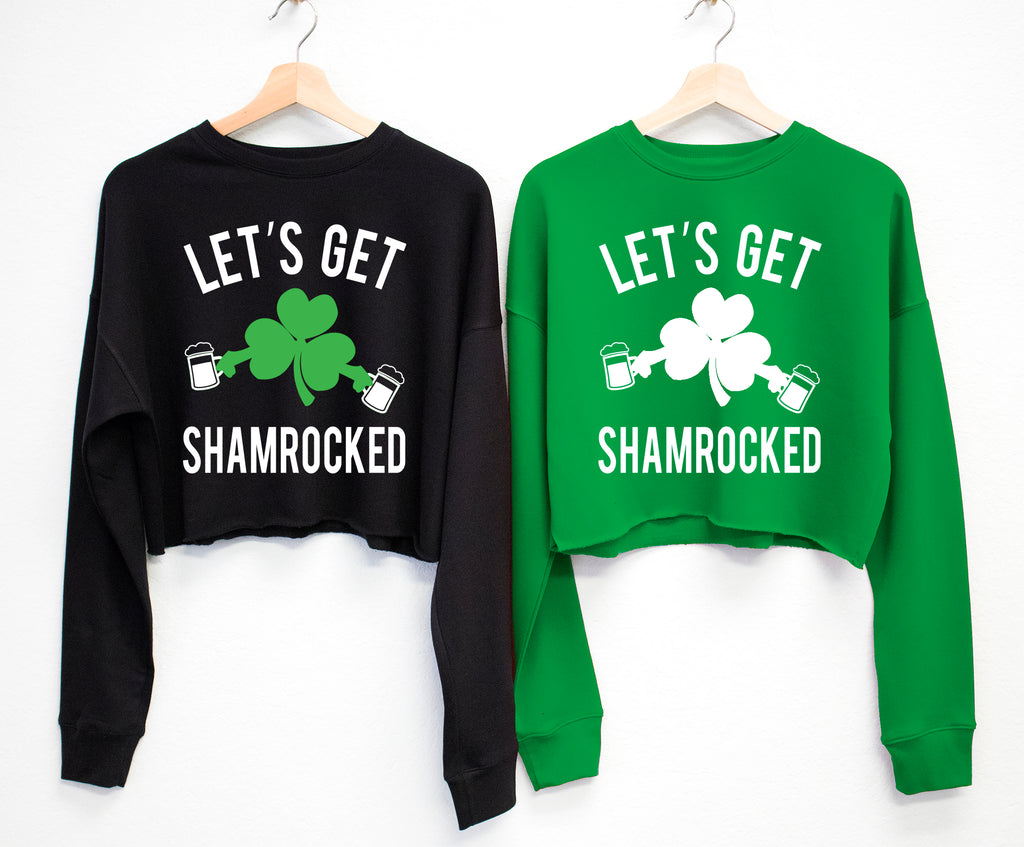 Let's Get Shamrocked St. Patrick's Day Cropped Sweater