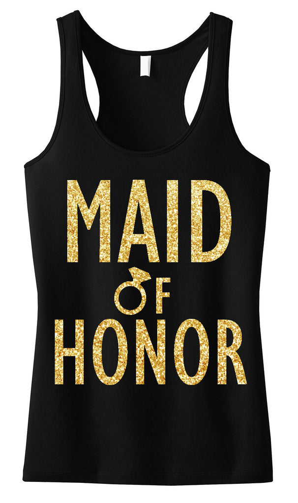 GOLD BRIDAL WEDDING 6 Tank Tops 15% Off Bundle, Mrs Shirt, Bridesmaid tank, maid of honor shirt