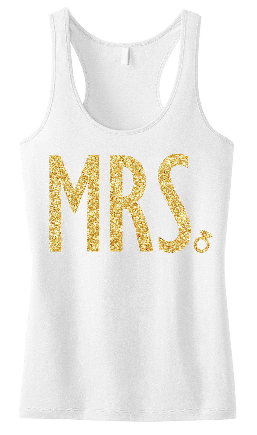 MRS Bride Tank Top with Gold Glitter Print