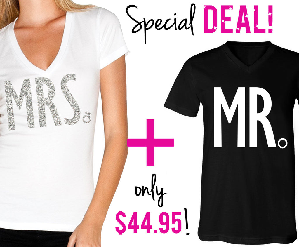 MRS Bride Shirt + MR Groom Shirt SPECIAL DEAL