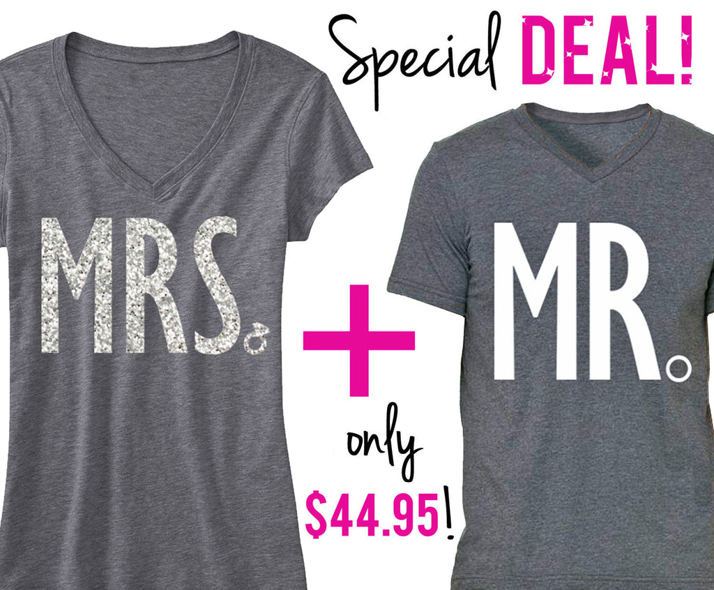 MRS Bride Shirt + MR Groom Shirt SPECIAL DEAL