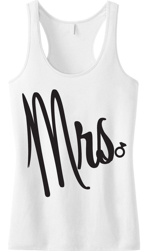 MRS Bride Tank Top with Cursive Print