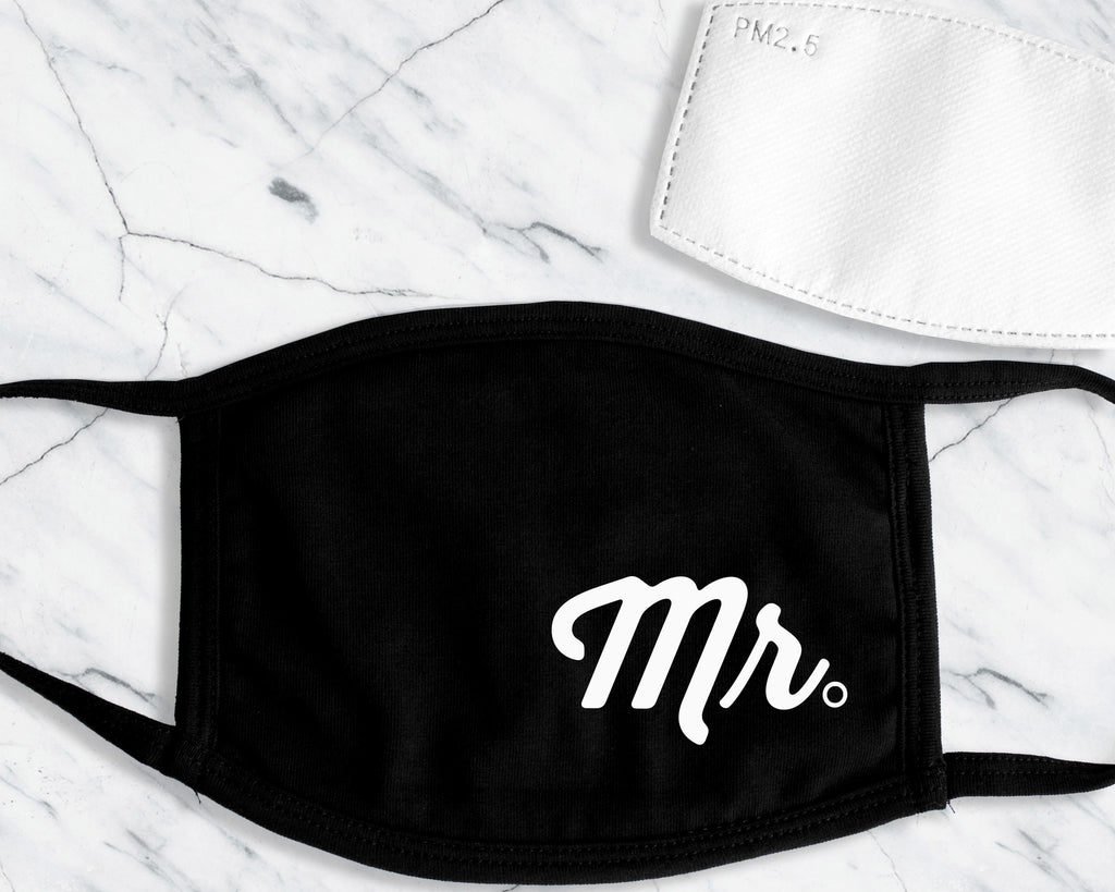 MR & MRS Face Masks with Filter Pocket and 1 Filter