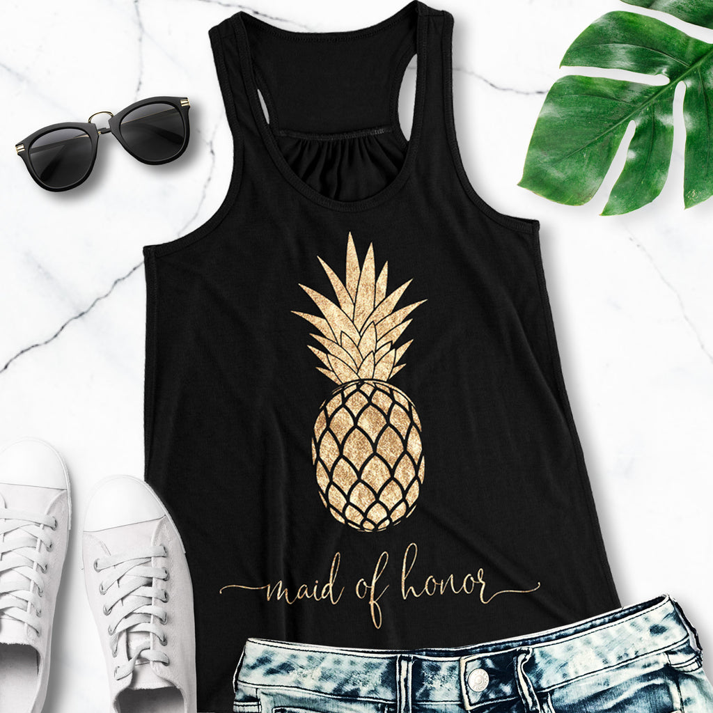 GOLD PINEAPPLE BRIDAL TANK TOP - PICK COLOR