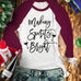Making Spirits Bright Christmas Burgundy Baseball Tee