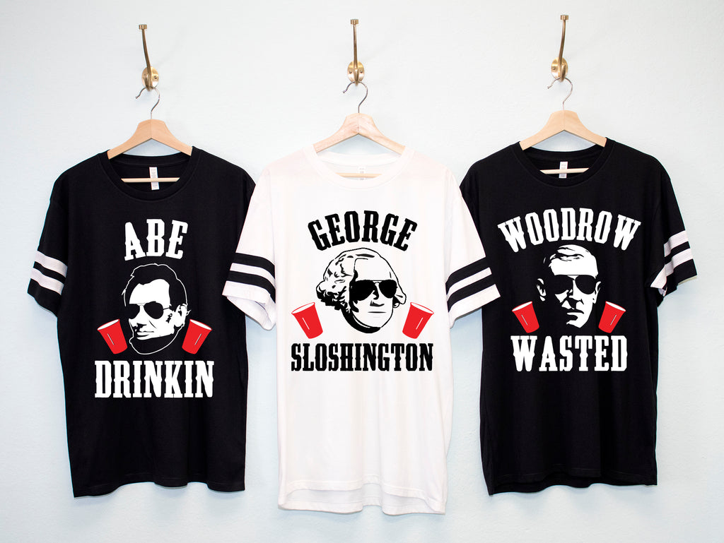 MOUNT SLOSHMORE Men's 4th of July Shirt - Pick President