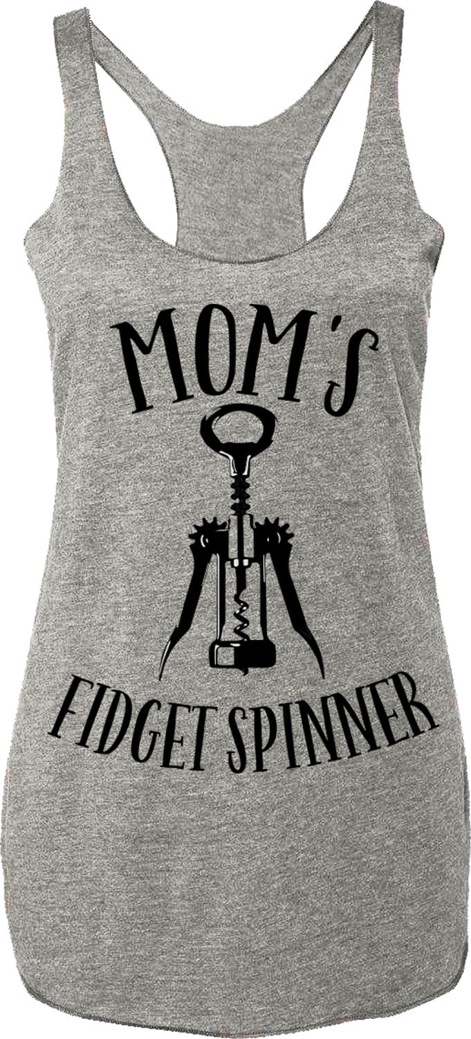 Mom's Fidget Spinner Gray Tank Top