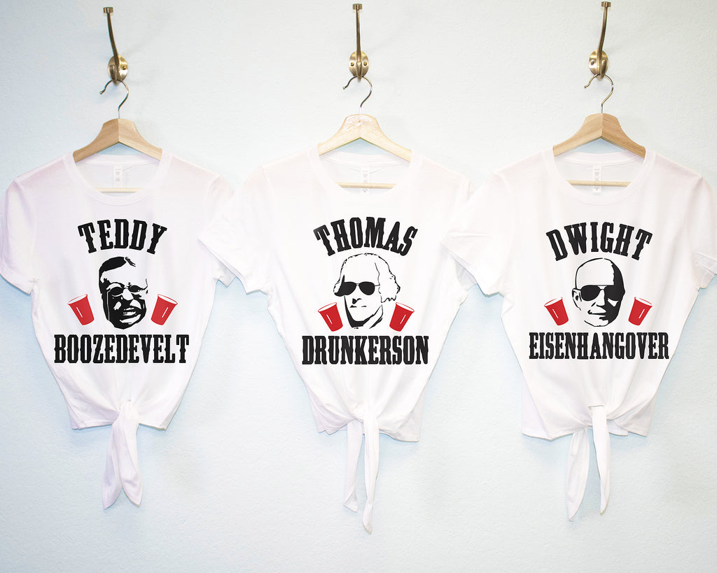 Mount Sloshmore White Crop Tops - Pick President