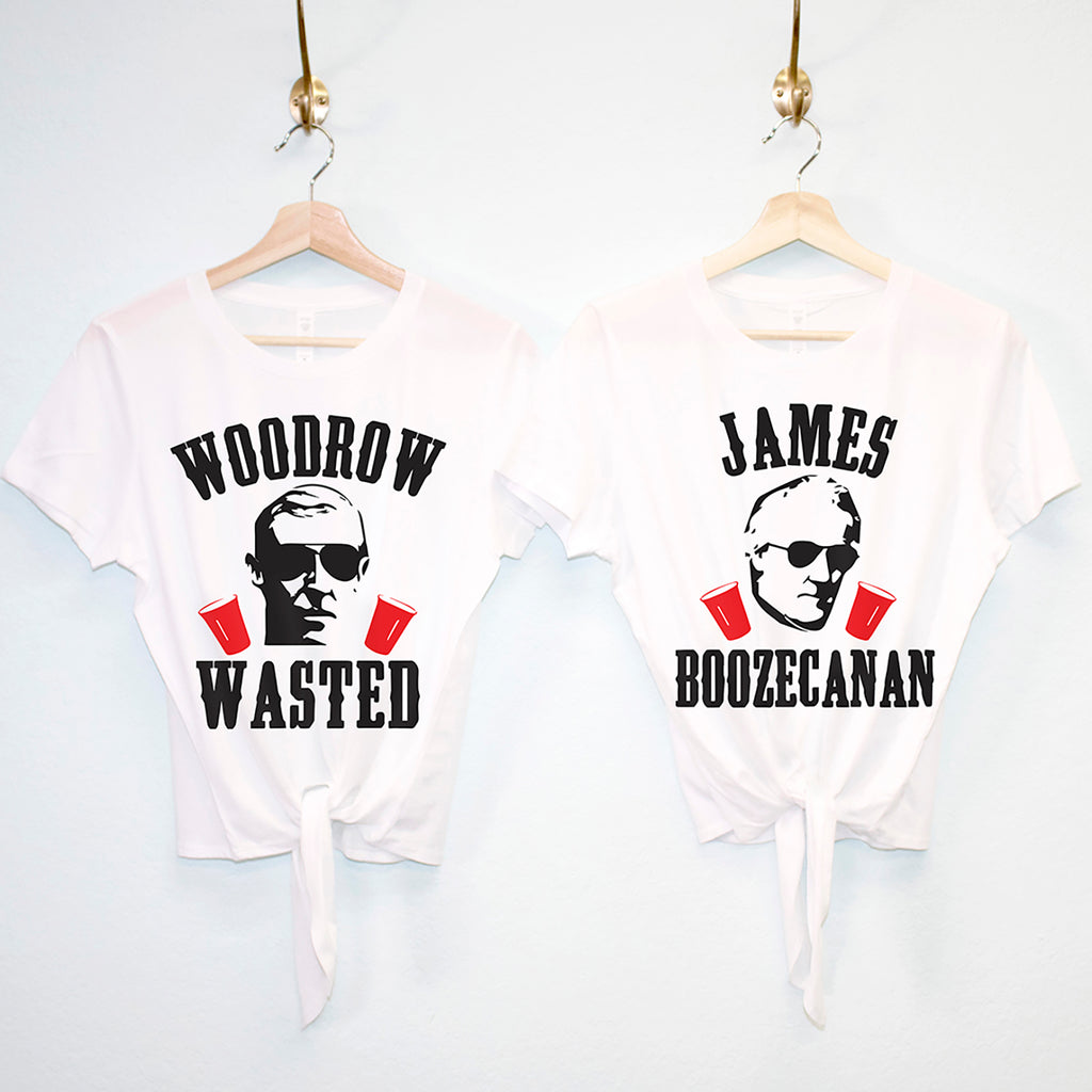 Mount Sloshmore White Crop Tops - Pick President