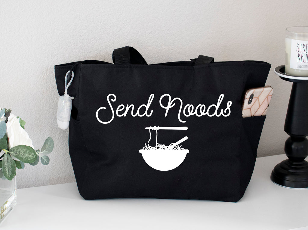 Send Noods Grocery Zipper Tote Bag