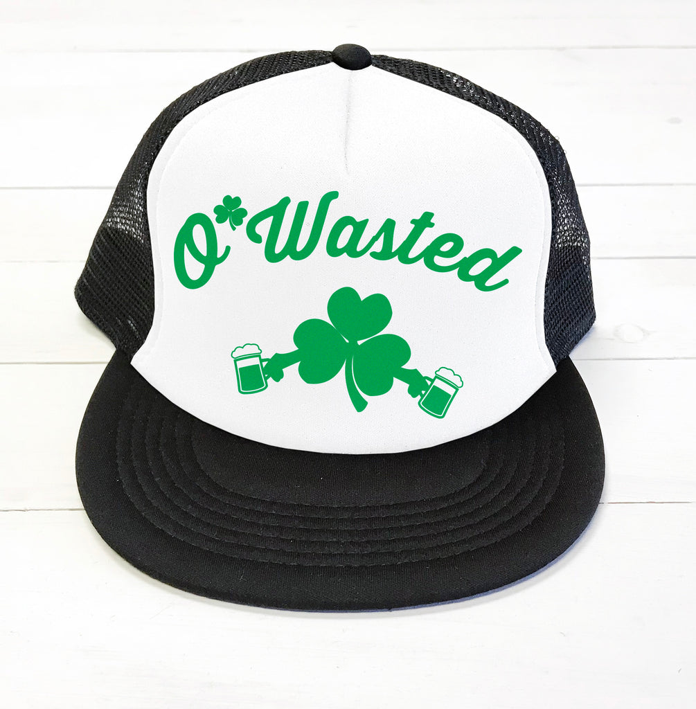 O'WASTED St. Patrick's Day Trucker Hat - Pick Name