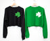 SHAMROCK POCKET PRINT St. Patrick's Day Cropped Sweater