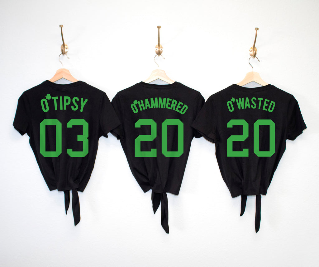 O'Wasted St. Patrick's Day Drinking Team Crop Top Shirt - 6 Names to Pick