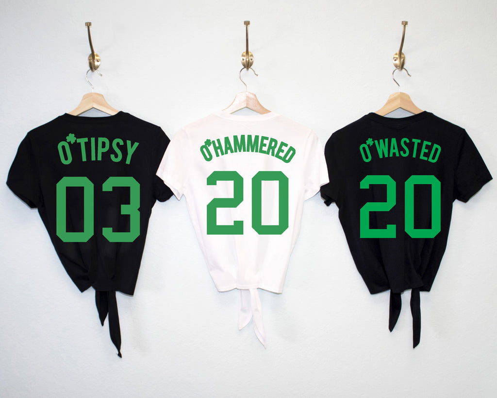 O'Wasted St. Patrick's Day Drinking Team Crop Top Shirt - 6 Names to Pick