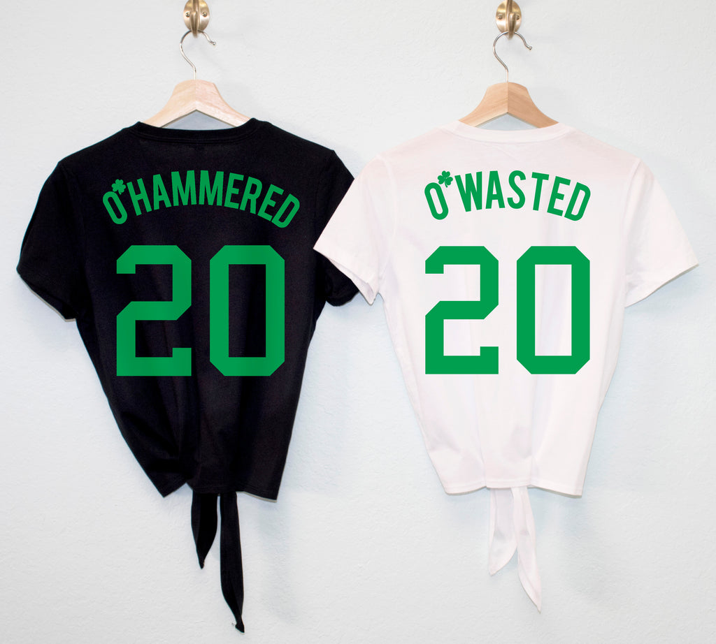 O'Wasted St. Patrick's Day Drinking Team Crop Top Shirt - 6 Names to Pick