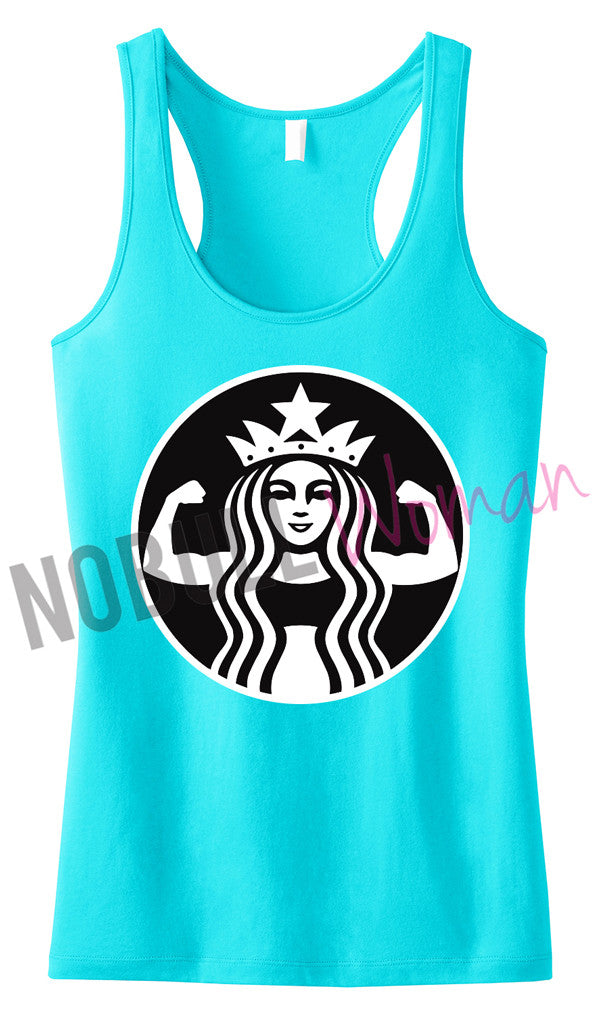 STARBUFF Parody Original Tank Top Racerback Black & White Print