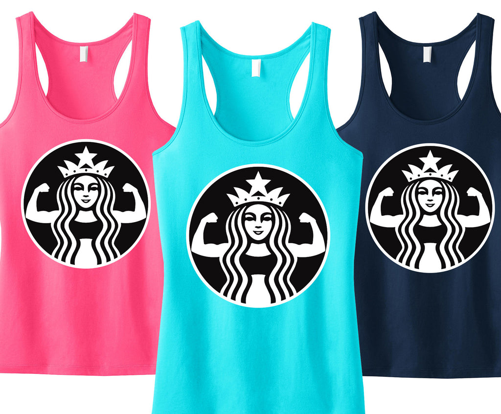 STARBUFF Parody Original Tank Top Racerback Black & White Print