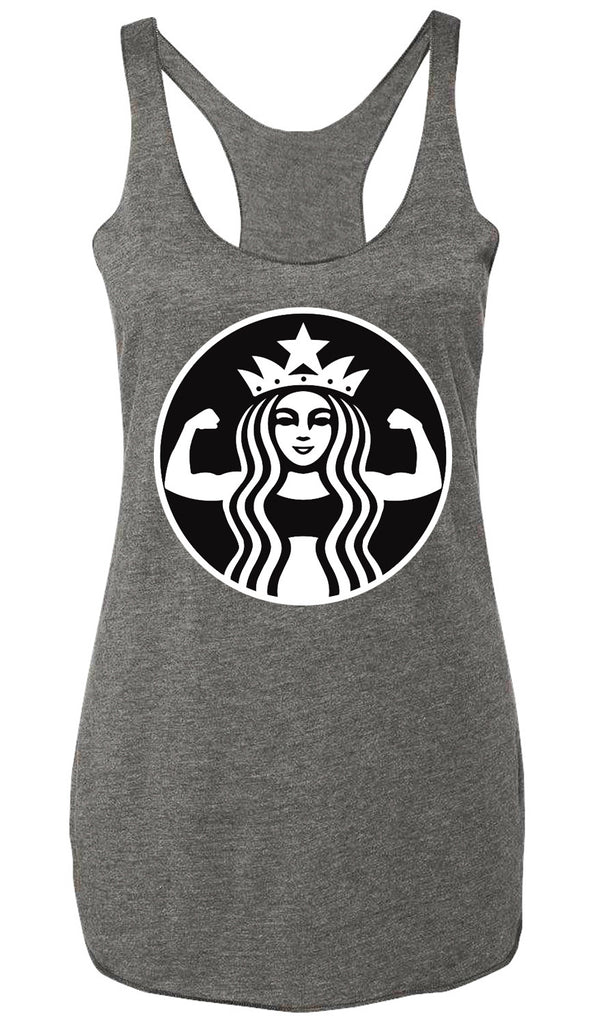 STARBUFF Parody Original Heather Gray Tank Top Black & White Print