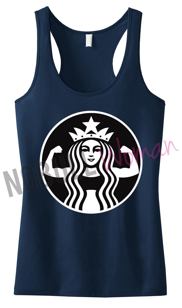 STARBUFF Parody Original Tank Top Racerback Black & White Print