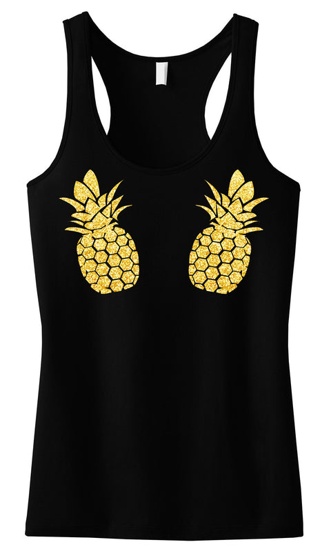 PINEAPPLE Bikini Gold Glitter Tank Top - Pick Color