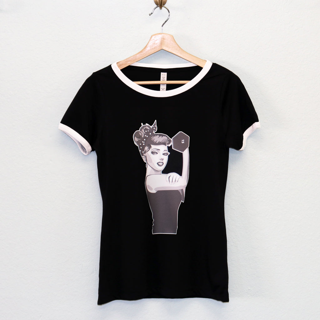 Modern ROSIE THE RIVETER Shirt - Crop Top or Ringer Tee
