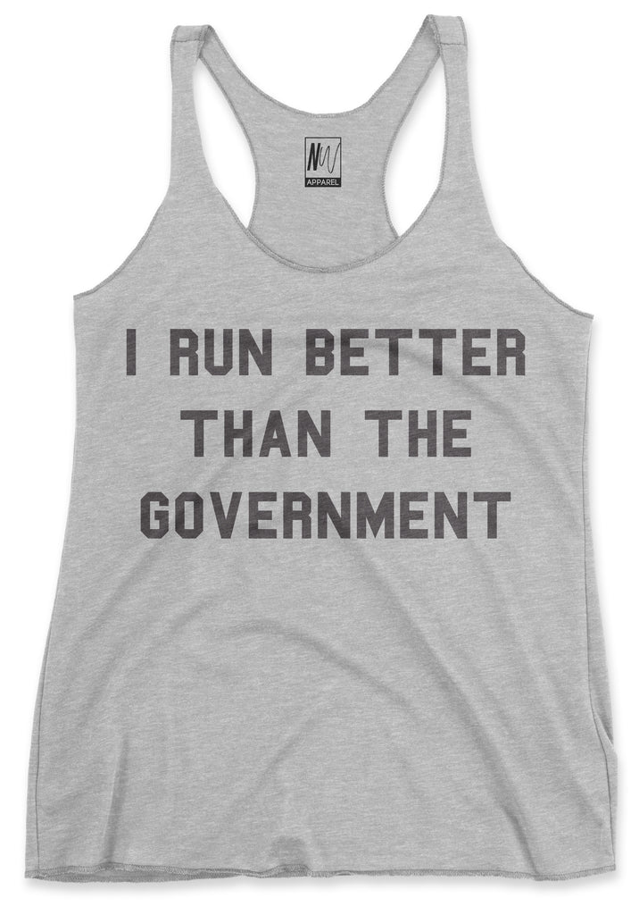 I RUN BETTER THAN THE GOVERNMENT Tank Top Heather Gray
