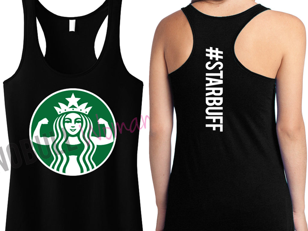 #STARBUFF Parody Tank Top Racerback with Back Print