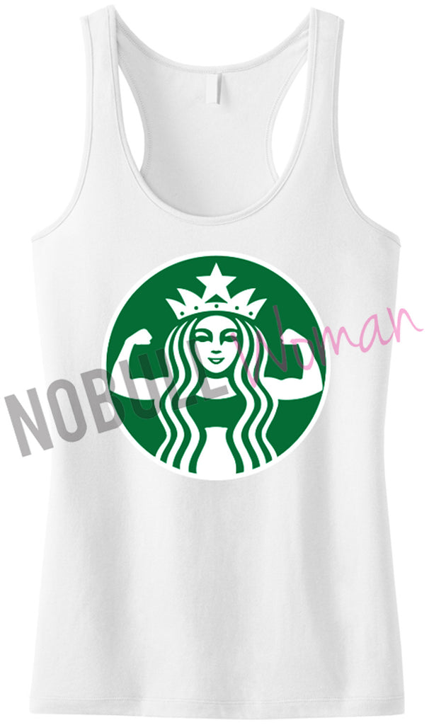 SALE!! STARBUFF Parody White Tank Top Racerback