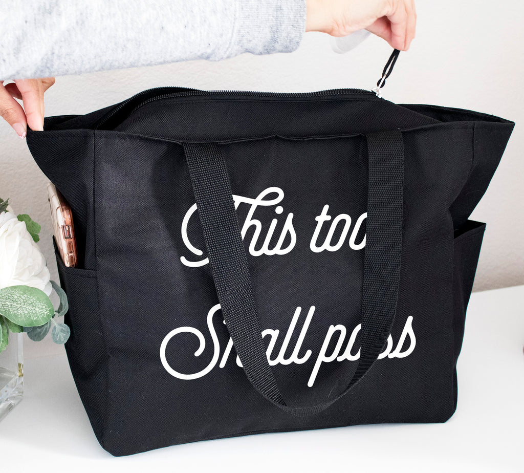 This Too Shall Pass Grocery Zipper Tote Bag