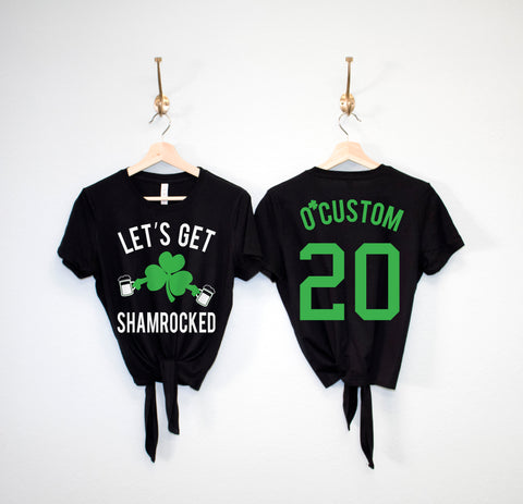 LET'S GET SHAMROCKED Custom St Patrick's Day Crop Top Shirt