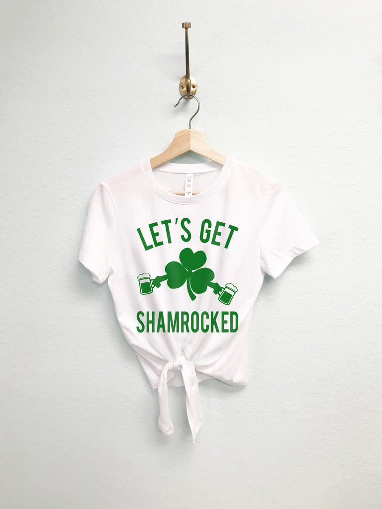 LET'S GET SHAMROCKED St. Patty's Day Crop Top Shirt