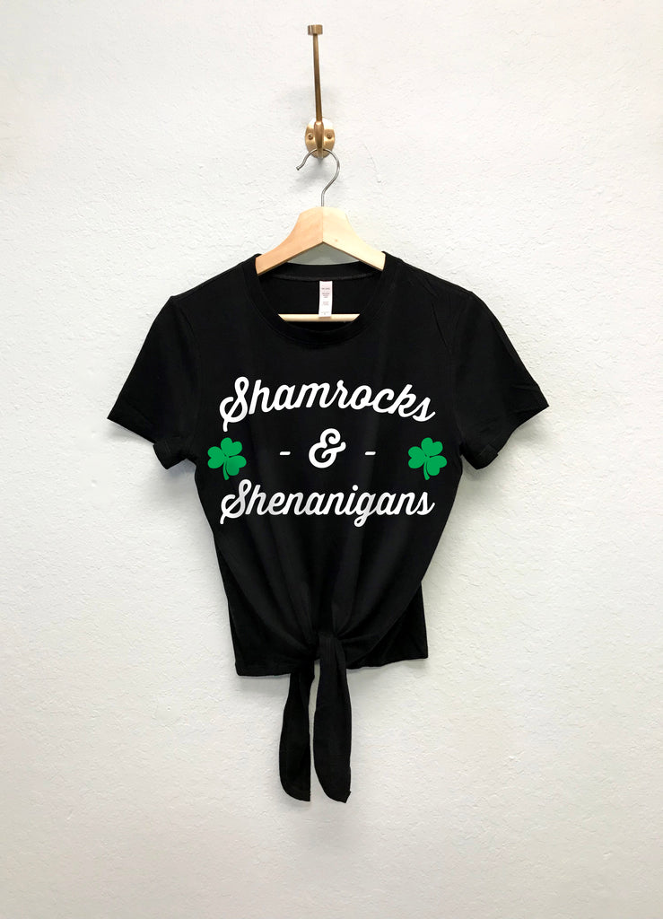 SHAMROCKS & SHENANIGANS St Patrick's Day Crop Top Shirt