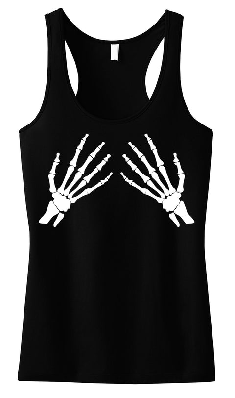 Skeleton Hands Tank Top Black