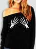 Skeleton Hands Halloween Slouchy Sweatshirt