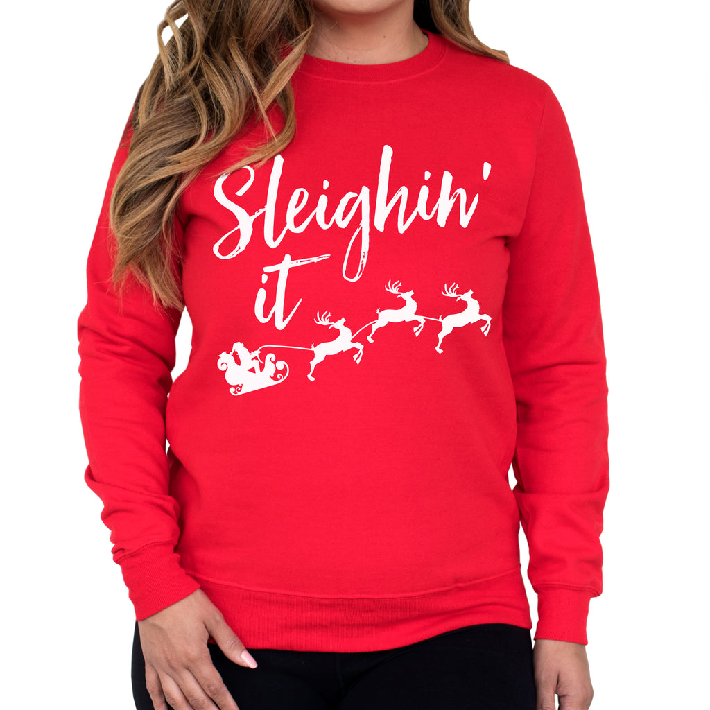 Sleighin It Christmas Crew Neck Sweatshirt
