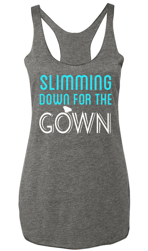 Slimming Down for the Gown Heather Gray Tank Top