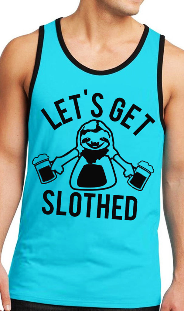 SLOTH DRINKING TEAM Men's Tank Top - Let's Get Slothed!