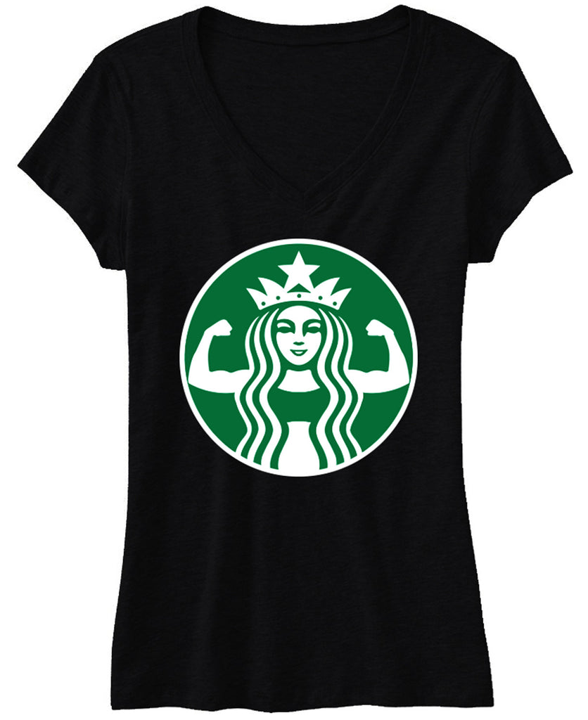 STARBUFF Parody Black V-Neck Shirt