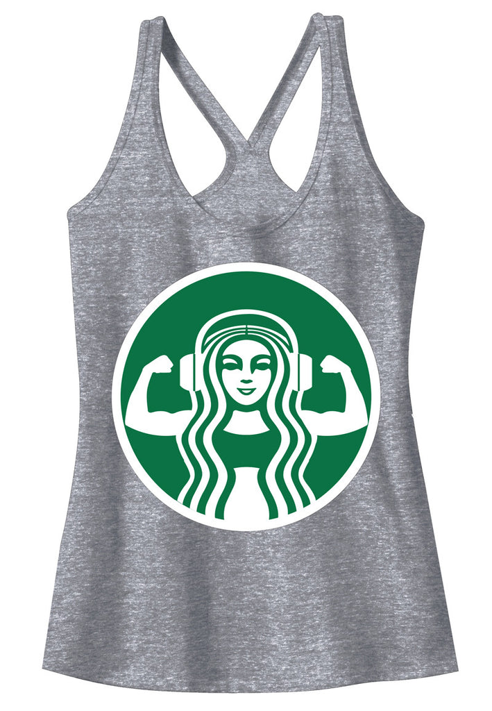 STARBUFF Headphones Workout Tank Top Gray