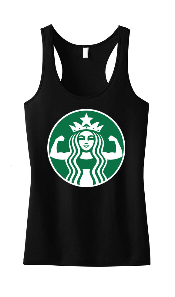 STARBUFF Parody Tank Top Racerback with Mini Logo Back Print