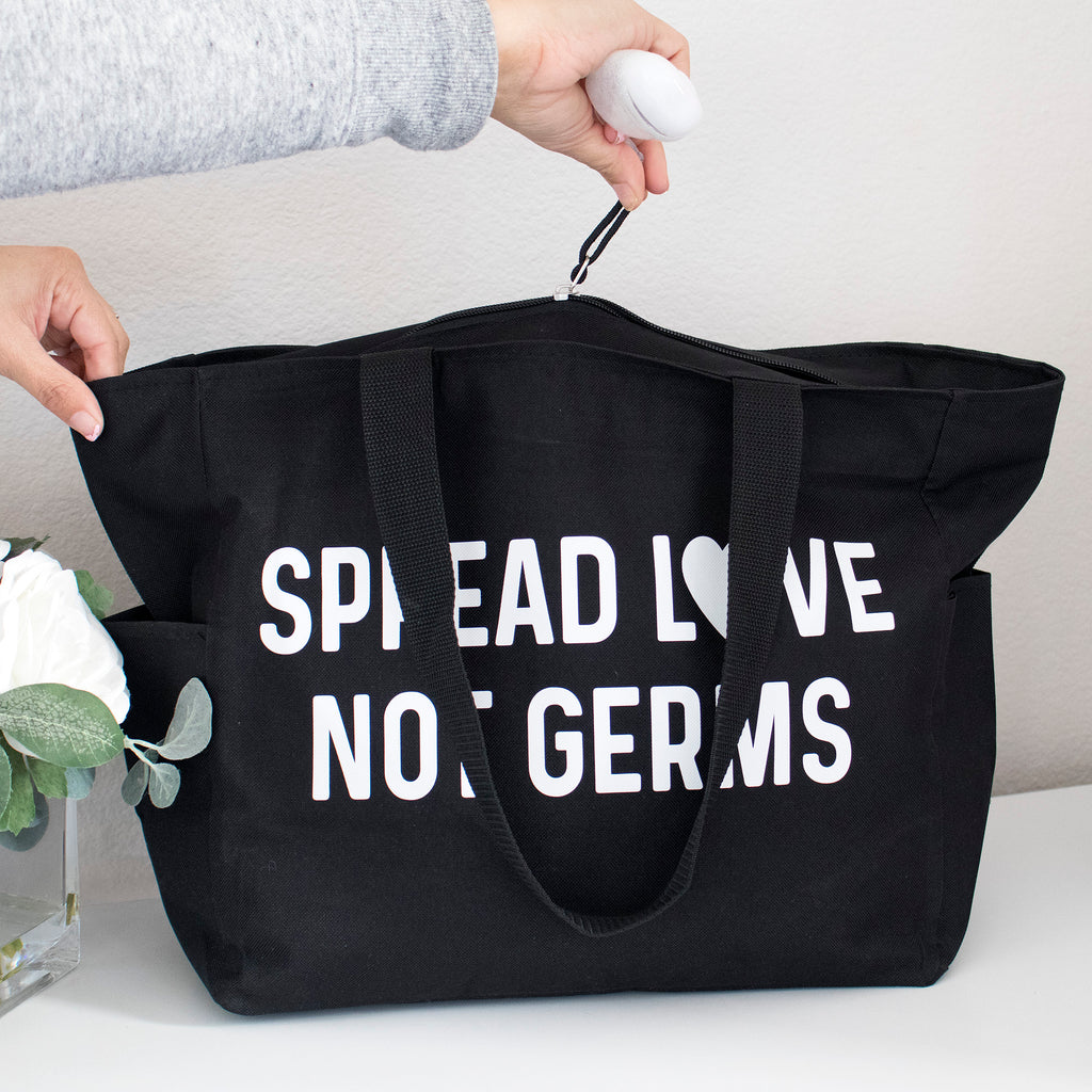 Spread Love Not Germs Grocery Zipper Tote Bag