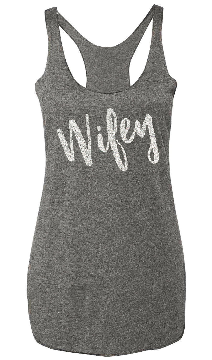 WIFEY Glitter Gray Tank Top
